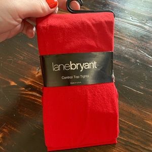Bright Red Lane Bryant Control Top Tights Size A-B